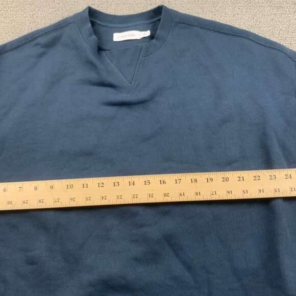 Calvin Klein Sweatshirt Men M Blue Pullover Crewneck Long Sleeve Ribbed Hem - Picture 6 of 8
